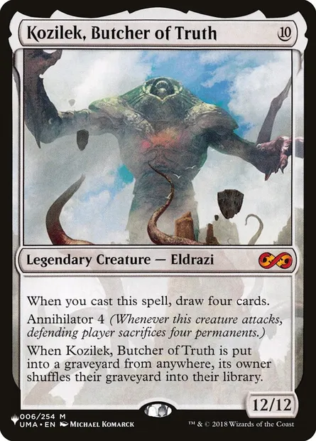 Kozilek, Boucher de la Vérité, carte Magic PLST UMA-6 — extension The List