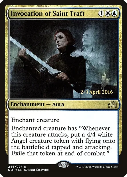 Invocation de Saint Traft, carte Magic PSOI 246s — extension Shadows over Innistrad Promos