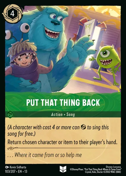 Put That Thing Back, Disney Lorcana card CH13-103 — Attack of the Vine! set