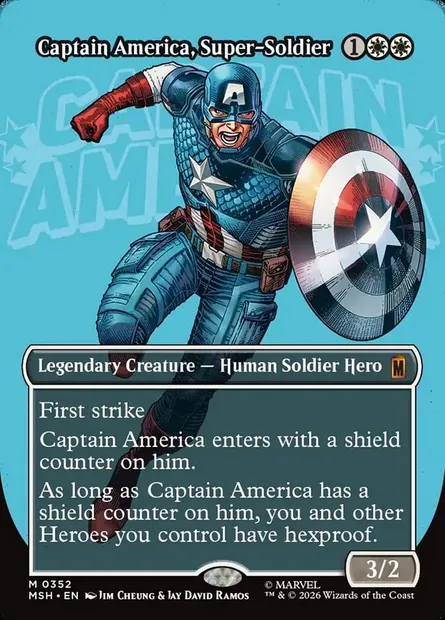 Captain America, Super-Soldier, Magic card MSH 352 — Marvel Super Heroes set