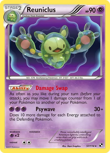 Reuniclus, Pokémon card BLW 57 — Black & White set