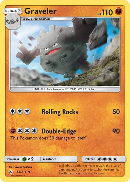 Graveler, Pokémon card UNB 88 — Unbroken Bonds set