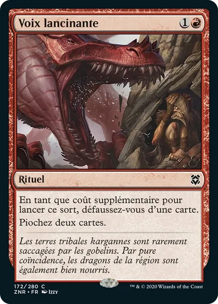 Voix lancinante, carte Magic ZNR 172 — extension Renaissance de Zendikar