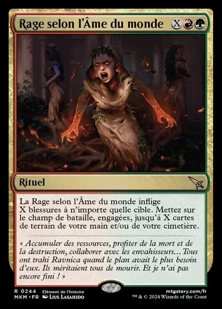 Rage selon l'Âme du monde, carte Magic MKM 244 — extension Murders at Karlov Manor