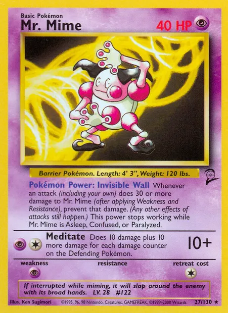 Mr. Mime, Pokémon card B2 27 — Base Set 2 set