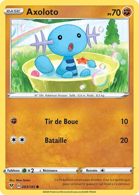 Axoloto, carte Pokémon VIV 83 — extension Voltage Éclatant