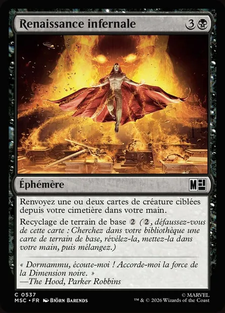 Renaissance infernale, carte Magic MSC 537 — extension Marvel Super Heroes Commander
