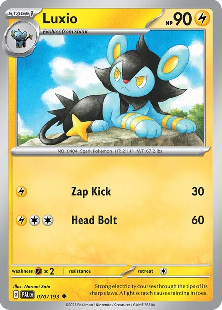 Luxio, Pokémon card PAL 070 — Paldea Evolved set