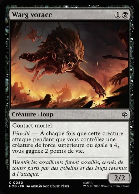Warg vorace, carte Magic HOB 80 — extension The Hobbit