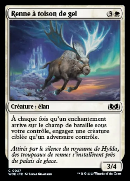 Renne à toison de gel, carte Magic WOE 27 — extension Wilds of Eldraine