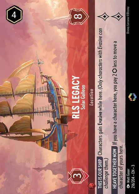 RLS Legacy - Solar Galleon, Disney Lorcana card CH3-216 — Into the Inklands set