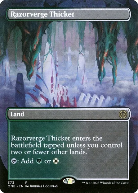 Razorverge Thicket, Magic card ONE 373 — Phyrexia: All Will Be One set