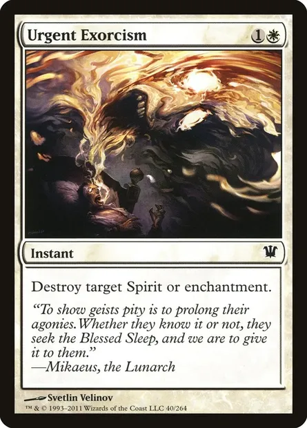 Urgent Exorcism, Magic card ISD 40 — Innistrad set