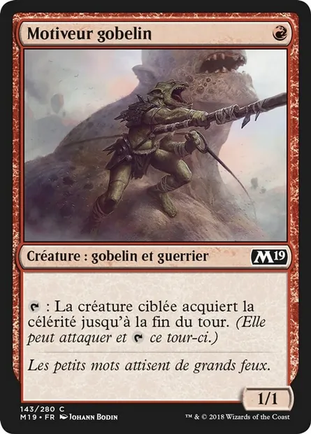 Motiveur gobelin, carte Magic M19 143 — extension Core Set 2019