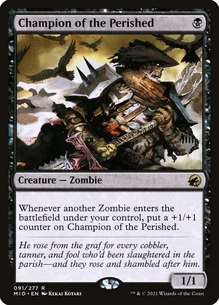 Champion des trépassés, carte Magic PMID 91p — extension Innistrad: Midnight Hunt Promos