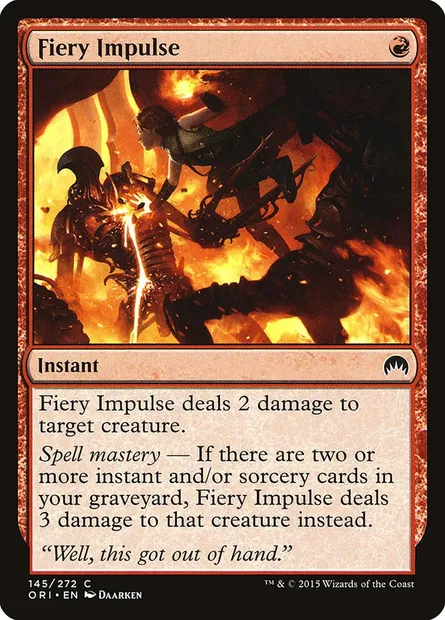 Fiery Impulse, Magic card ORI 145 — Magic Origins set