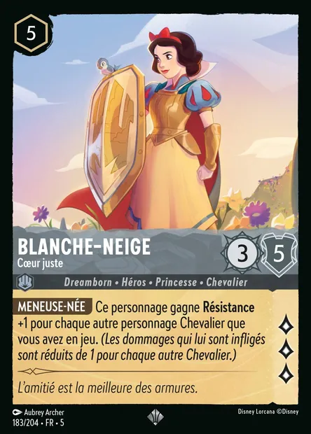 Blanche-Neige - Cœur juste, carte Disney Lorcana CH5-183 — extension Ciel Scintillant