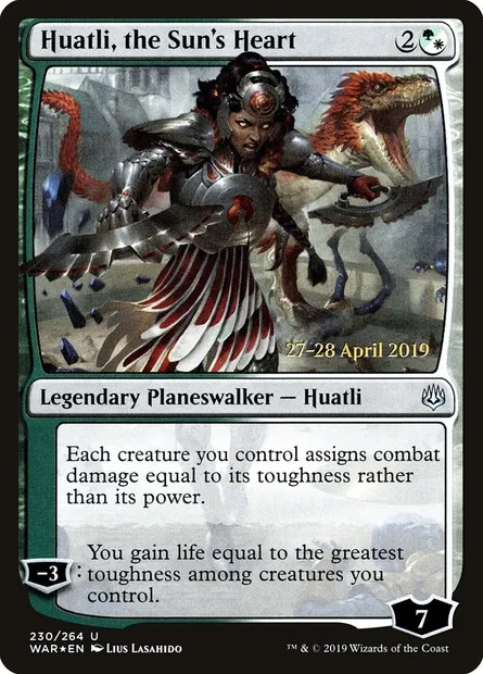 Huatli, le cœur du soleil, carte Magic PWAR 230s — extension War of the Spark Promos