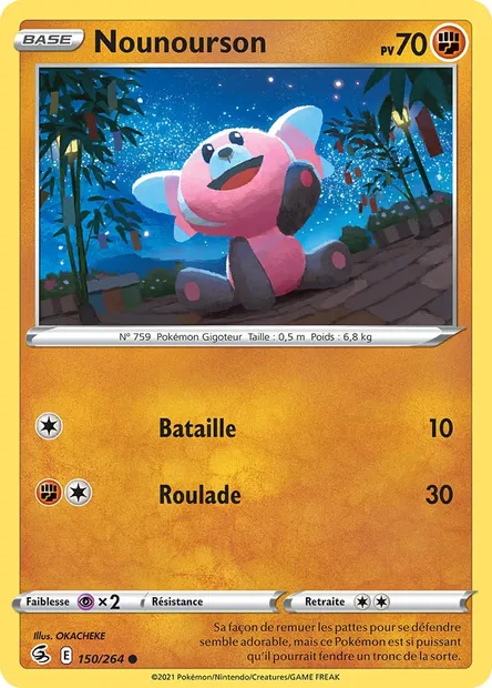 Nounourson, carte Pokémon FST 150 — extension Poing de Fusion