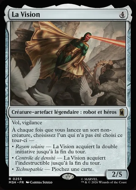 La Vision, carte Magic MSH 255 — extension Marvel Super Heroes
