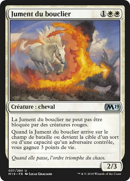 Jument du bouclier, carte Magic M19 37 — extension Core Set 2019