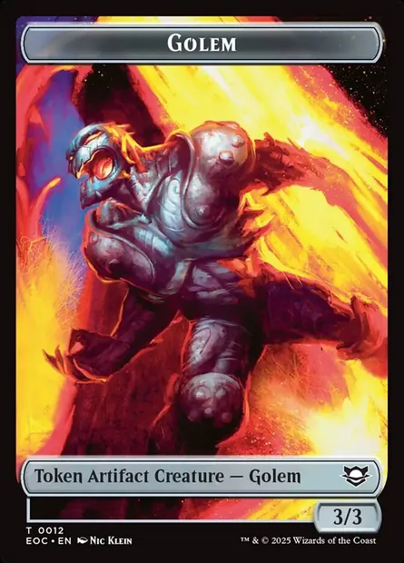 Golem, carte Magic TEOC 12 — extension Edge of Eternities Commander Tokens