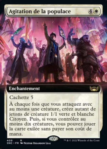Agitation de la populace, carte Magic SNC 409 — extension Les rues de la Nouvelle-Capenna