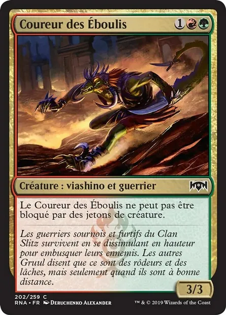 Coureur des Éboulis, carte Magic RNA 202 — extension L'allégeance de Ravnica