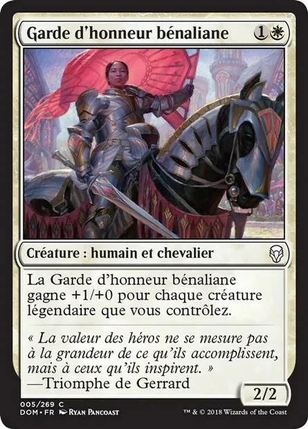 Garde d'honneur bénaliane, carte Magic DOM 5 — extension Dominaria