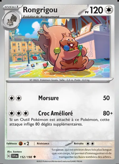Rongrigou, carte Pokémon SVI 152 — extension Écarlate et Violet