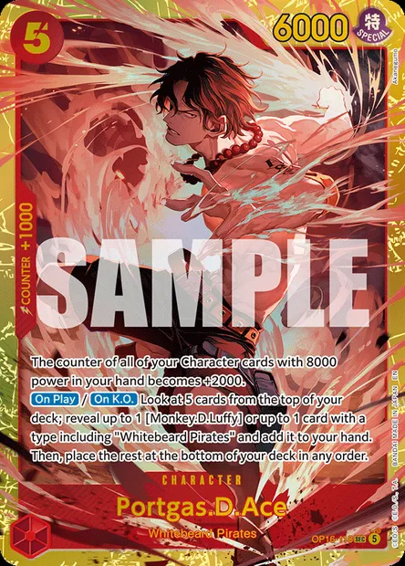 Portgas.D.Ace, One Piece card OP16-118 — THE TIME OF BATTLE set
