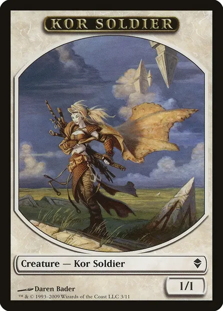Kor Soldier, carte Magic TZEN 3 — extension Zendikar Tokens