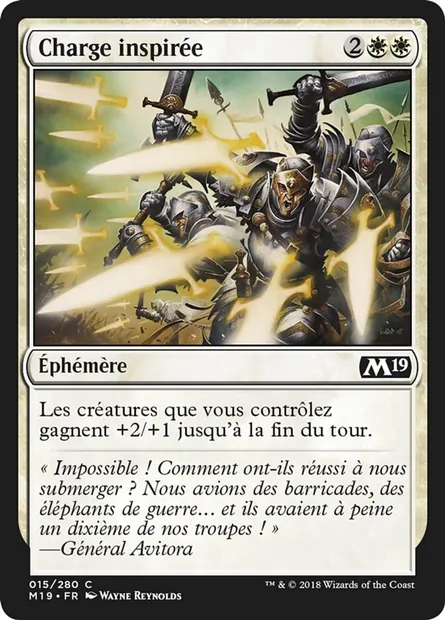 Charge inspirée, carte Magic M19 15 — extension Core Set 2019