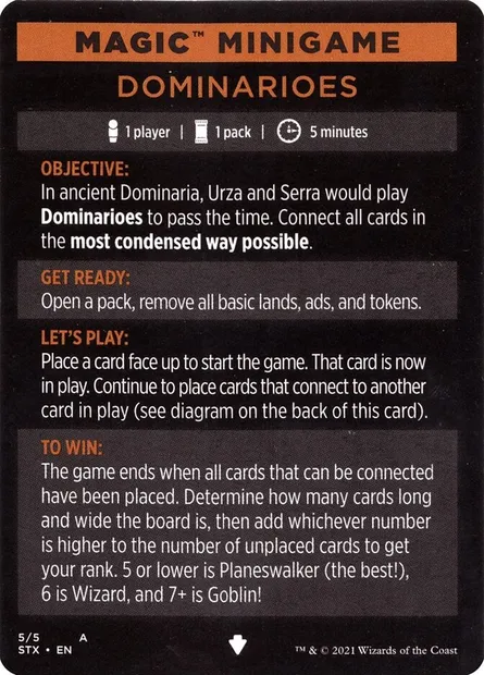 Dominarioes // Dominarioes (cont'd), carte Magic MSTX 5 — extension Strixhaven: School of Mages Minigames