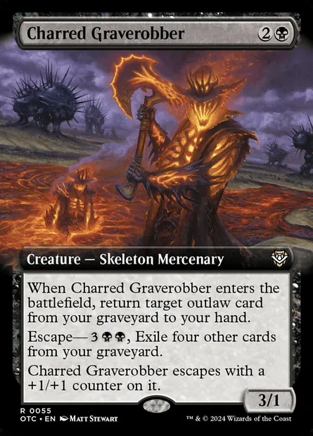 Charred Graverobber, Magic card OTC 55 — Outlaws of Thunder Junction Commander set