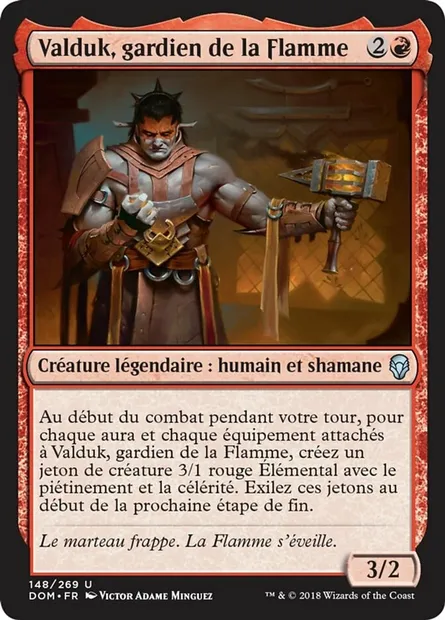 Valduk, gardien de la Flamme, carte Magic DOM 148 — extension Dominaria