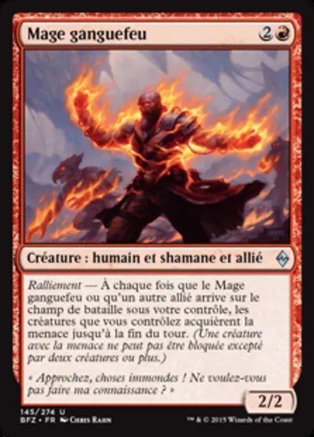 Mage ganguefeu, carte Magic BFZ 145 — extension La bataille de Zendikar