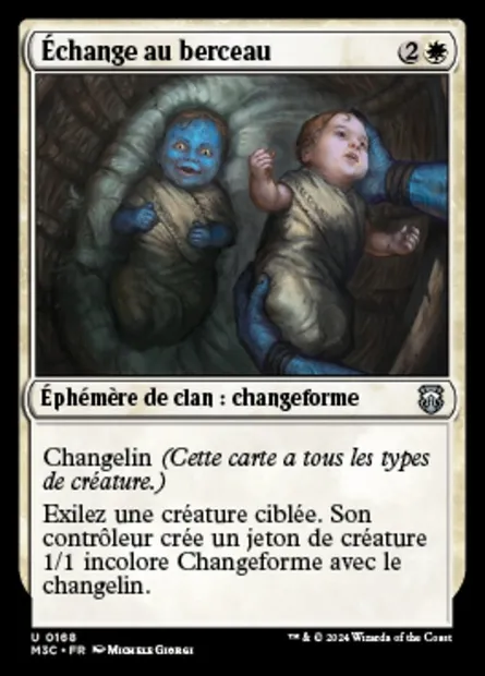 Échange au berceau, carte Magic M3C 168 — extension Modern Horizons 3 Commander