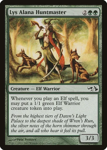 Lys Alana Huntmaster, Magic card DD1 10 — Duel Decks: Elves vs. Goblins set