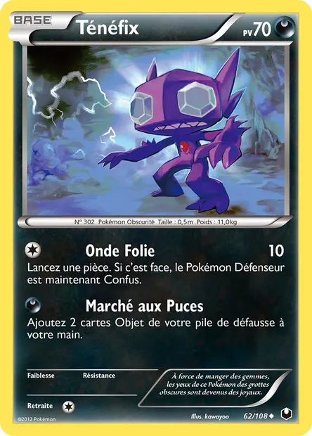 Ténéfix, carte Pokémon DEX 62 — extension Explorateurs Obscurs