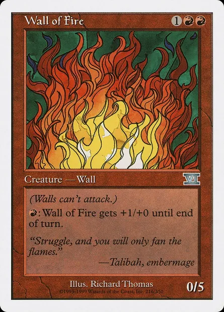 Mur de feu, carte Magic 6ED 216 — extension Classic Sixth Edition