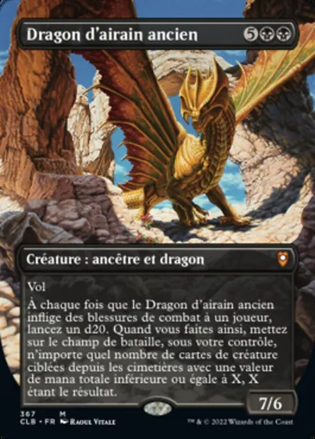 Dragon d'airain ancien, carte Magic CLB 367 — extension Commander Légendes : la bataille de la Porte de Baldur