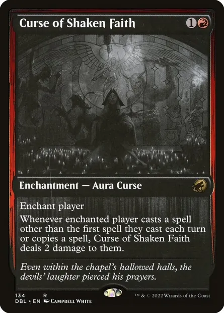 Malédiction de foi ébranlée, carte Magic DBL 134 — extension Innistrad : Double Programme
