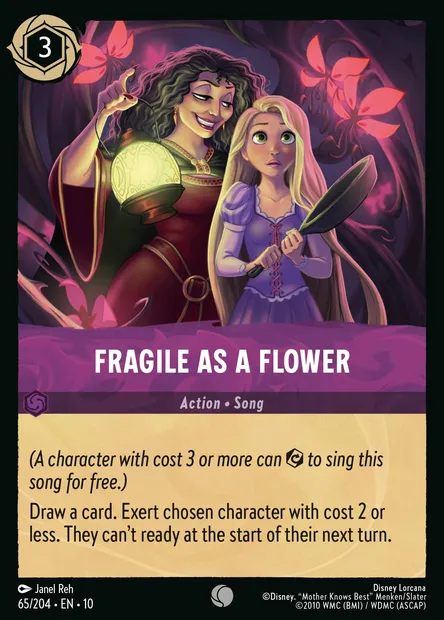 Fragile as a Flower, Disney Lorcana card CH10-065 — Whispers in the Well set