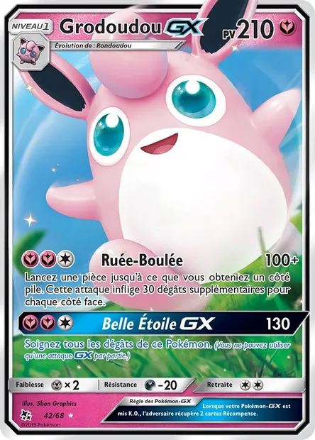 Grodoudou-GX, carte Pokémon HIF 42 — extension Destinées Occultes