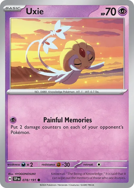 Uxie, Pokémon card SSP 078 — Surging Sparks set