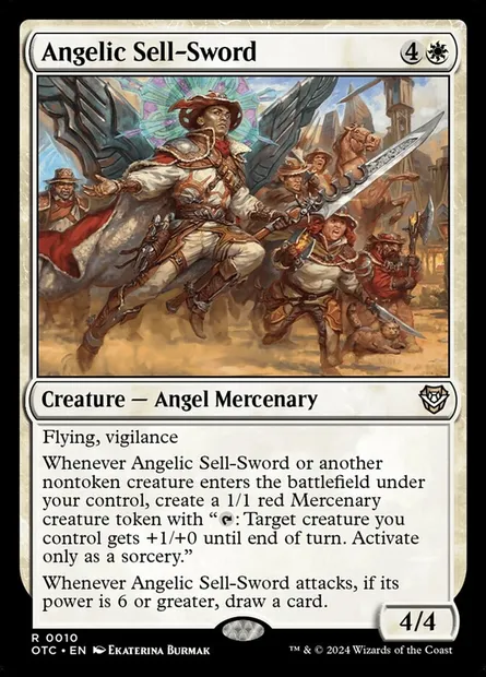 Angelic Sell-Sword, Magic card OTC 10 — Outlaws of Thunder Junction Commander set