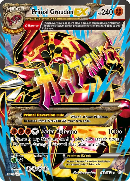 Primal Groudon EX, Pokémon card PRC 151 — Primal Clash set