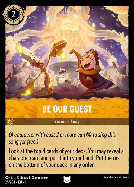 Be Our Guest, Disney Lorcana card CH1-025 — The First Chapter set