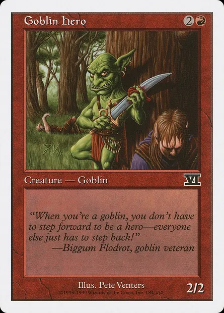 Goblin Hero, Magic card 6ED 184 — Classic Sixth Edition set